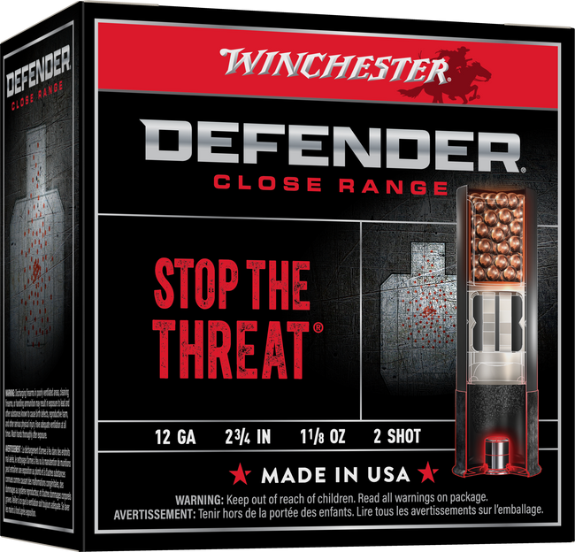 Winchester Defender Load 12 ga. 2.75 in. 1 1/8 oz. 2 Shot 25 rd.