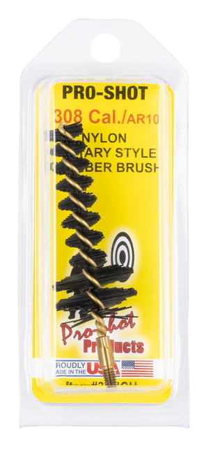 Pro-Shot 30NCH Chamber Brush Military Style .308/ 7.62mm Cal AR Platform #8-32 Thread Nylon Bristles Brass Core