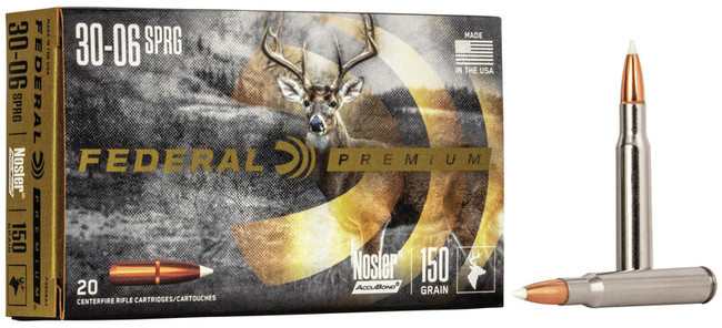 Federal Premium 30-06 Springfield Nosler Accubond 150 Grain 20 Rounds