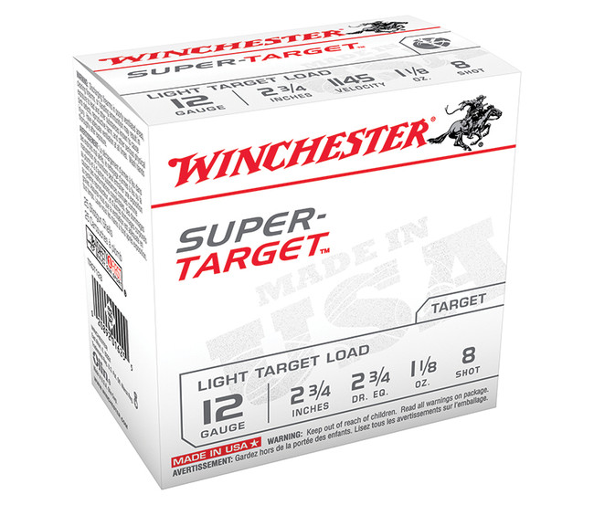 Winchester Super-Target 12 Gauge 1-1/8 Ounce #8 Shot 250 Rounds