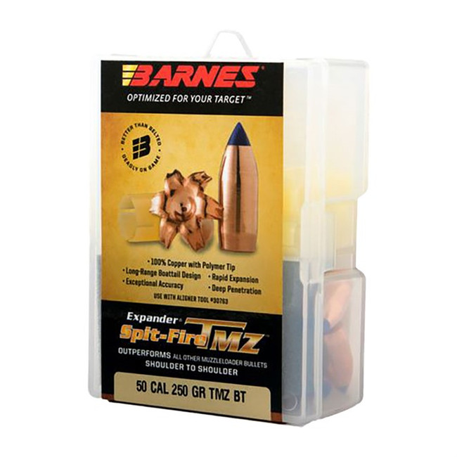 Barnes Muzzleloader Bullets 50 Cal. 250 gr. TMZ BT 15 rd.