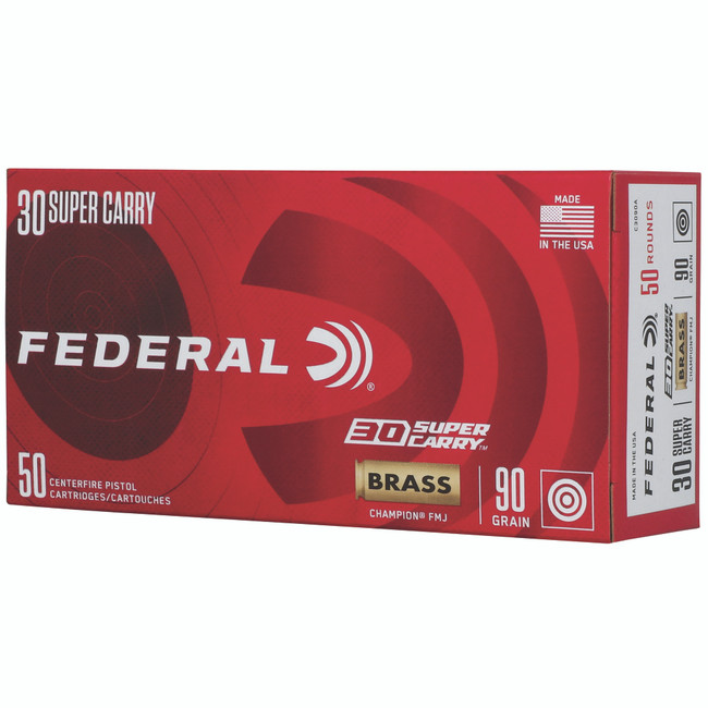 Federal Champion Champion Training 30 Super Carry FMJ 90 Grain 50 Rounds