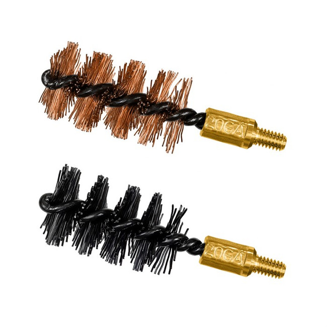 Otis FG520NB Bore Brush Set  20 Gauge Shotgun Firearm 2" Long Bronze/Nylon Bristles 2 Per Pkg