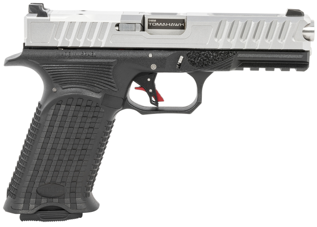 Bul Armory AXEFSTOMASLV9US Axe Tomahawk 9mm Luger 17+1 4.49" Fluted Barrel , Polymer Frame w/Picatinny Acc. Rail, Optic Cut Stainless Steel Slide