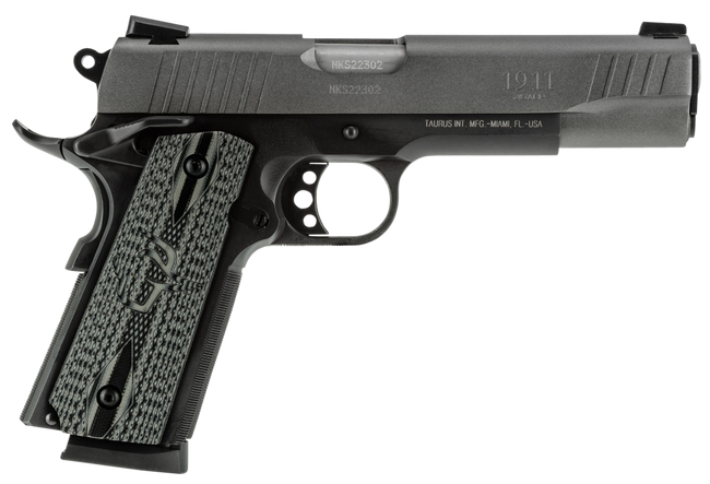 Taurus 1911 Pistol .45 ACP 5 Inch 8 Rounds Tungsten Gray Cerakote VZ Grips