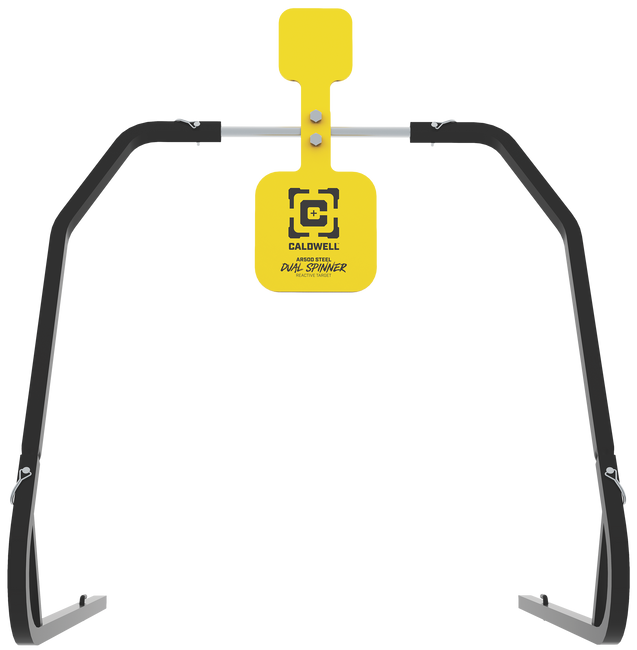 Caldwell 1196226 Daul Spinner  Yellow AR500 Steel 3/8" Thick Standing Target Includes 5" & 8" Plates