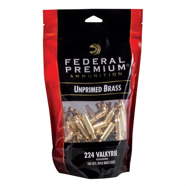 FEDERAL UNPRIMED BAGGED BRASS 224 VALKYRIE 100/BX