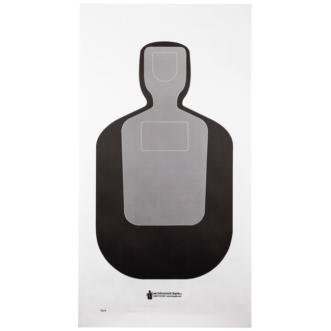 Action Target TQ19100 Qualification Standard Silhouette Paper Hanging 24" x 45" Black/Gray/White 100 Per Box