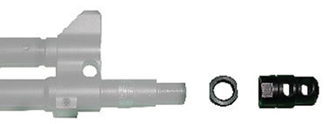 Kel-Tec PLRSU582 PLR-22 Muzzle Brake Kit Black Steel with 1/2"-28 tpi Threads for 22 LR Kel-Tec PLR-16