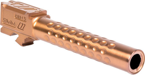 ZEV BBL17OPT5GBRZ Optimized Match  9mm Luger, Compatible w/Glock 17 Gen5, 4.49" Bronze PVD 416R Stainless Steel Dimpled Barrel