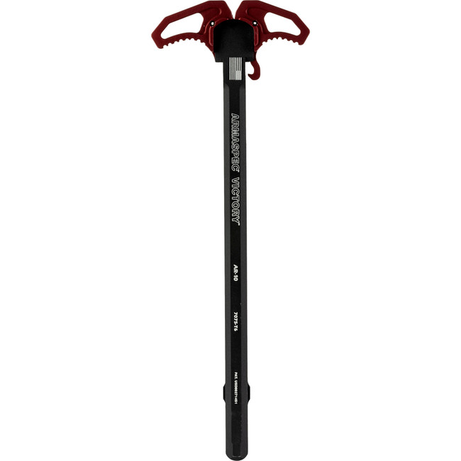 Armaspec Victory AR-10 Charging Handle Red Ambidextrous