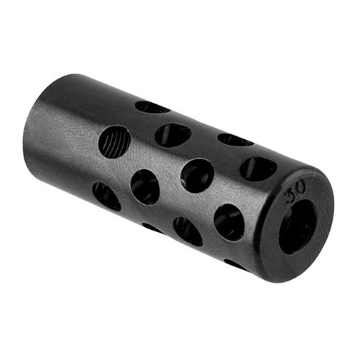 QUIET MUZZLE BRAKE 30 CALIBER 1/2-28 STEEL POLISHED BLUED