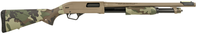 Winchester SXP Defender 12GA, 18in. Barrel, 5rd, Woodland Camo Stock & Forend - FDE (48702024405)