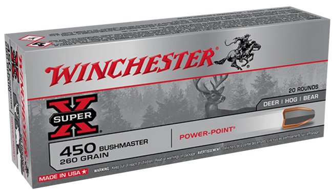 Winchester Super X 450 Bushmaster Power Point 260 Grain 20 Rounds