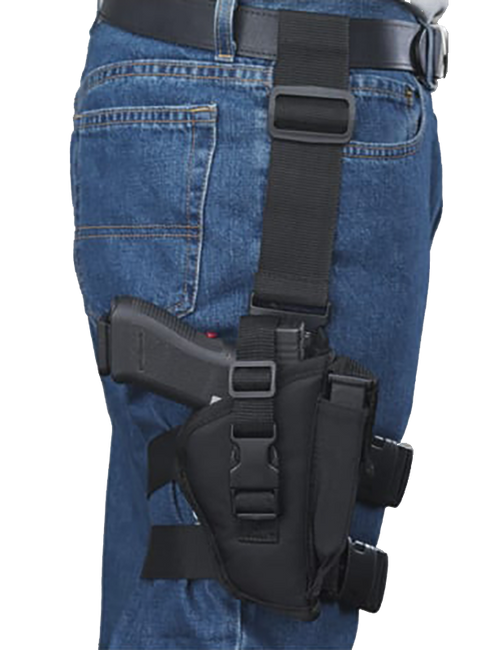 Bulldog WTAC8R Tactical  Leg Black Knit Fits Large Semi-Auto Fits 3.50-5" Barrel Right Hand                                                                                                             