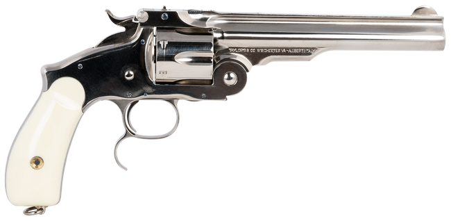 Taylors & Company 550692 Russian  45 Colt (LC) Caliber with 6.50"  Barrel, 6rd Capacity Cylinder, Overall Nickel-Plated Finish Steel  & Ivory Synthetic Grip
