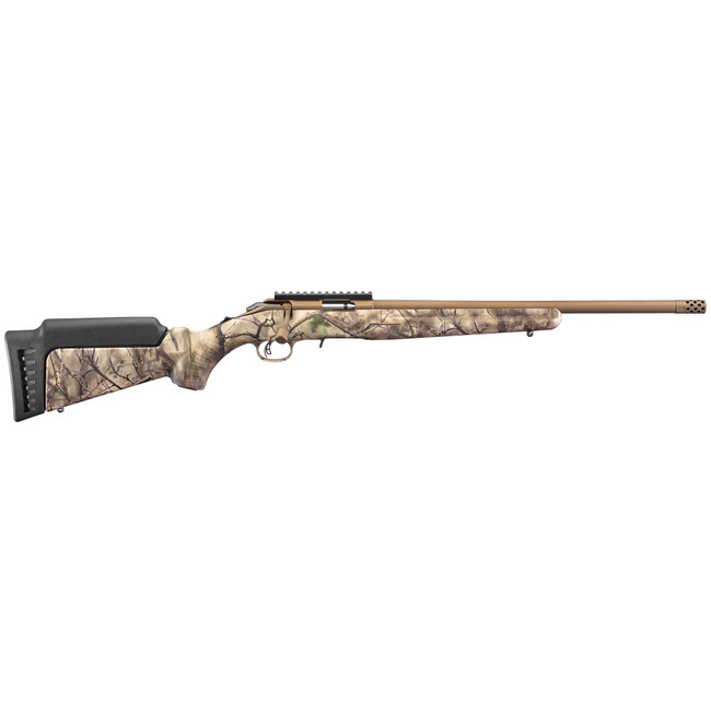 Ruger American Rimfire 22 Lr 18in 10+1 Bronze Cerakote Go Wild Camo Right Hand - 8372 - 736676083725