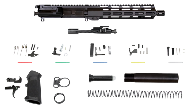 Aim Sports AR5CUB9 Complete Build Kit  5.56x45mm NATO 10.50" Black Nitride Barrel 7075-T6 Aluminum Black Anodized Receiver 10" M-LOK Handguard for AR-15
