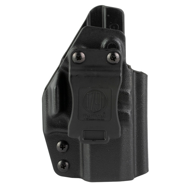 1791 Gunleather TACIWBGX4BLKR Tactical Kydex  IWB Black Kydex Belt Clip Fits Taurus GX4 Right Hand - TACIWBGX4BLKR - 810102210494