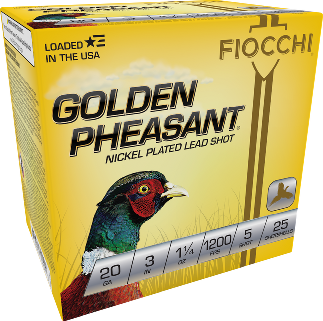 Fiocchi Golden Pheasant Shotgun Loads 20 ga. 3 in. 1 1/4 oz. 5 Shot 25 rd.