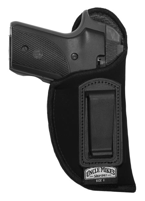 Uncle Mike's 89002 Inside The Pants Holster IWB Size 0 Black Suede Like Belt Clip Fits Sm/Med DA Revolver Fits 2-3" Barrel