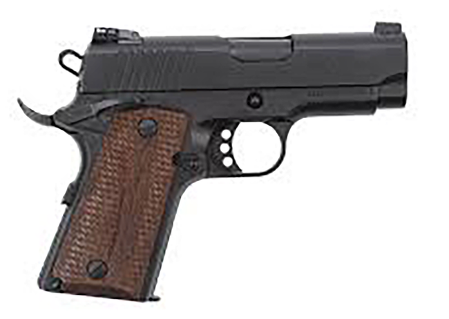 EAA GIRSAN 390038 MC1911 SC  Compact 9mm Luger 9+1, 3.40" Black Steel Barrel, Blued Optic Ready/Serrated Slide, Black Aluminum Frame w/Beavertail, Laminate Grips Ambidextrous