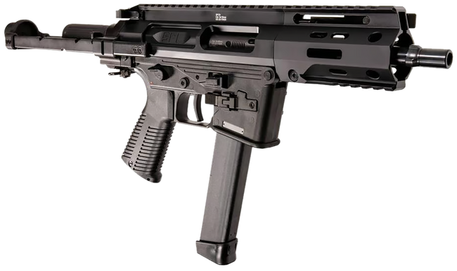 B&T SPC9 9mm Luger, 5in. Barrel, 33rd, w/ Tele Brace Adapter - Black (BT500003PDWGTB)