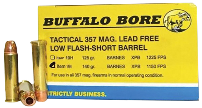 Buffalo Bore Ammunition 19I20 Buffalo-Barnes Strictly Business 357Mag 140gr Barnes VOR-TX XPB Lead Free 20 Rounds