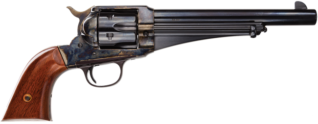 Taylors & Company 550383 1875 Army Outlaw 45 Colt (LC) Caliber with 7.50" Blued Finish Barrel, 6rd Capacity Blued Finish Cylinder, Color Case Hardened Finish Steel Frame & Walnut Grip