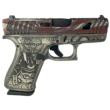 Glock G43X Custom 9mm 3.4in 10rd Rising Sun Blue Engraved Finish