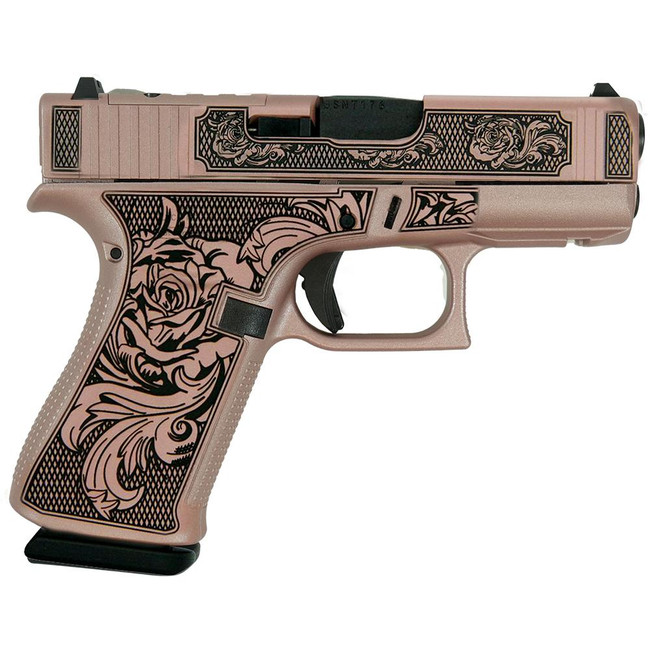 Glock G43X 9mm Luger 3.4in 10rd Rose Gold Engraved Pink - UX4350201FR MODGRII - 757106323129