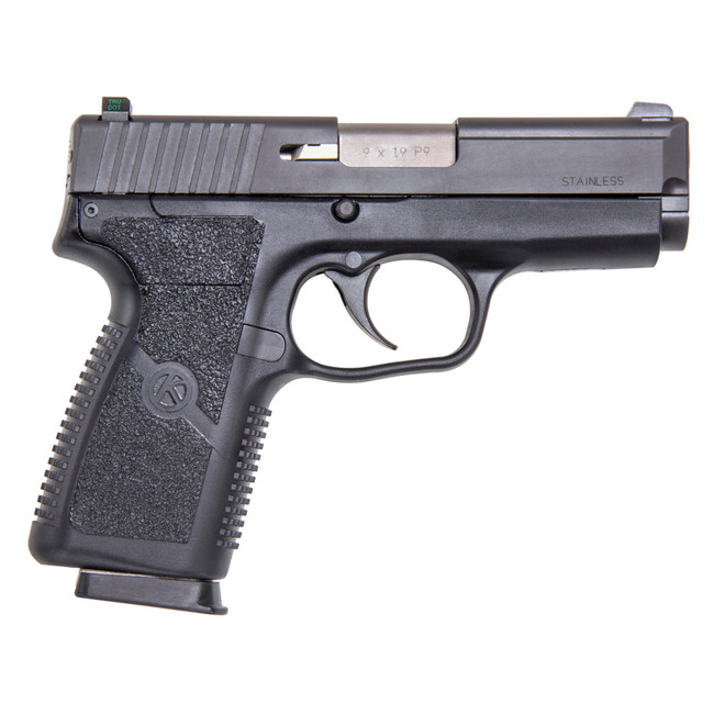 Kahr Arms KP9094N P *CA Compliant 9mm Luger Caliber with 3.60" Barrel, 7+1 Capacity, Black Finish Frame, Serrated Matte Black Stainless Steel Slide, Polymer Grip & TruGlo Night Sigts - KP9094N - 602686048293