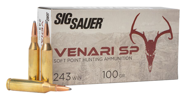 Sig Sauer Venari 243 Winchester Soft Point 100 Grain 20 Rounds