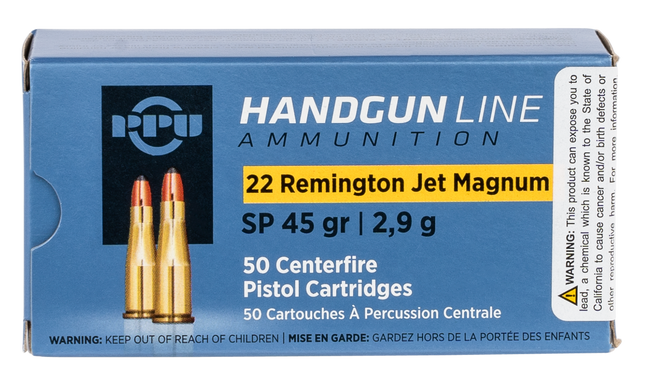 Prvi Partizan PPH22RJ 22 Remington Jet Magnum Soft Point 45 Grain 50 Rounds