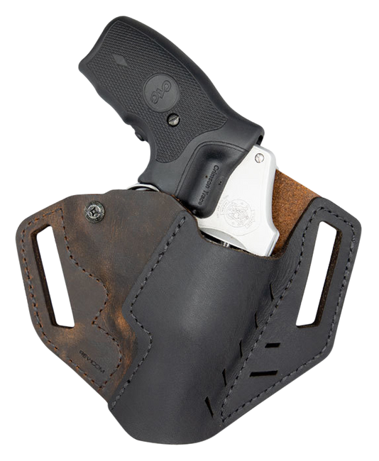 Versacarry REV201 Revolver  OWB Distressed Brown Leather Belt Slide Fits S&W J Frame/Ruger LCR Right Hand