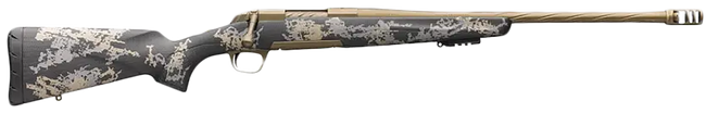 Browning 035582229 X-Bolt Mountain Pro Burnt Bronze SPR 300 Win Mag 3+1 22" Fluted, Burnt Bronze Cerakote Barrel/Rec, Carbon Fiber Stock With Accent Graphics, Recoil Hawg Muzzle Brake