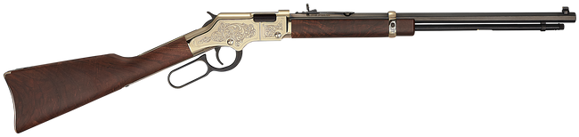 Henry Golden Boy Deluxe H004VD4 17 HMR 20" 12+1 Blued Octagon Brasslite Walnut