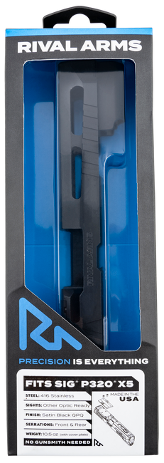 Rival Arms RA-RA10P502A Faction Series Slide A1 Sig P320 X-Five Docter Cut Cerakote Black 17-4 Stainless Steel
