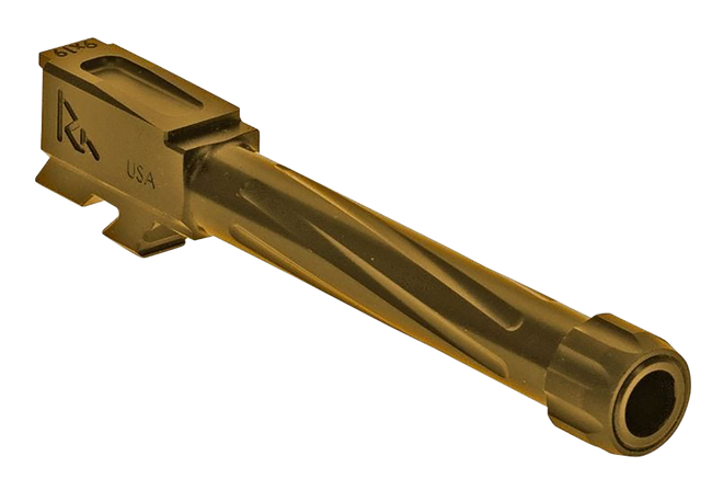 Rival Arms Precision V1 4.17in 9mm Dropin Barrel for Glock 48 Gold PVD