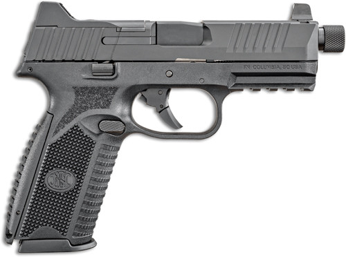 FN 66100375 509T  9mm Luger 17+1/24+1, 4.50" Black Steel Threaded Barrel, Matte Black Optic Ready/Serrated Stainless Steel Slide, Matte Black Polymer Frame w/Picatinny Rail - 66100375 - 845737010119