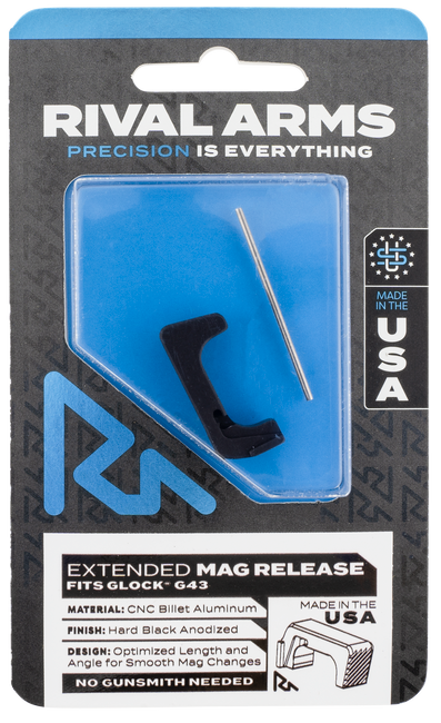 Rival Arms Extended Magazine Release for Glock 43 Aluminum Cnc Machined