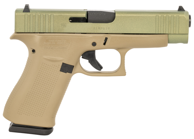 Glock G48 9mm Luger 4.17in 10rd Agoge Green Slide Coyote Tan Frame