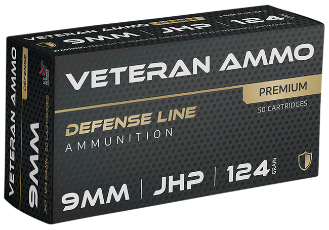Hyperion Munitions HMBX911 Veteran Ammo  9mm 124 gr Jacketed Hollow Point 50 Rounds