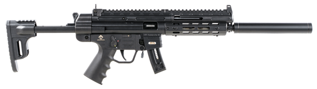 American Tactical Inc. GSG-16 22 Long Rifle, 16.25in. Barrel, 22rd, MLOK Handguard, Adj. Stock & Faux Suppressor - Black (NPN: GERGGSG1622ML)