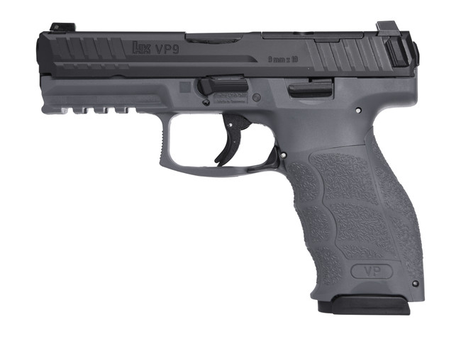 HK VP9 9mm Luger, 4.09in. Barrel, 17rd, Optics Ready, Night Sights - Gray (81000616)