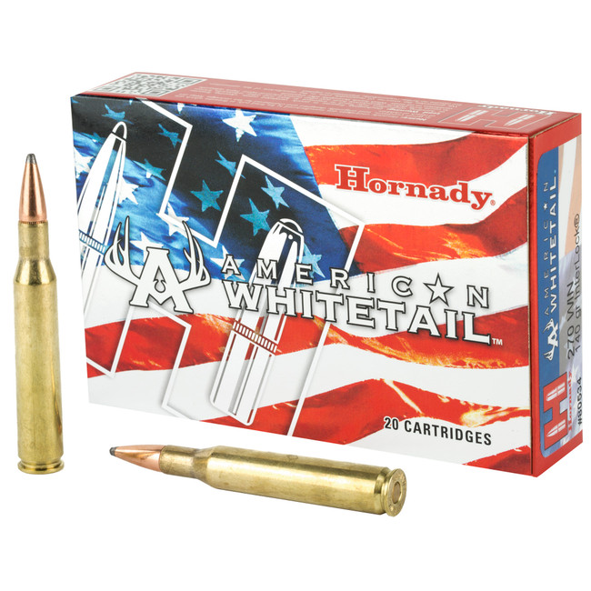 Hornady American Whitetail Rifle Ammo 270 Win. 140 gr. Interlock 20 rd. - 80534 - 090255805345