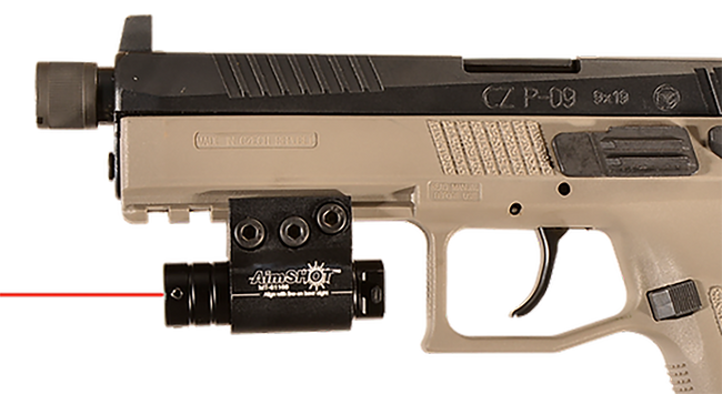 AimShot KT6132 Pistol Laser Red Matte for Picatinny Rail 1in at 20yds