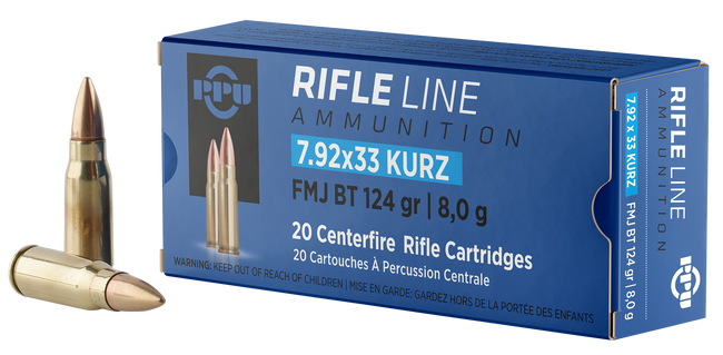 Prvi Partisan PPU PP7K 7.9x33mm Kurz Full Metal Jacket 124 Grain 20 Rounds