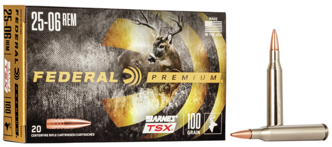 Federal Premium Rifle Ammo 25-06 Rem. 100 gr. Barnes 20 rd.