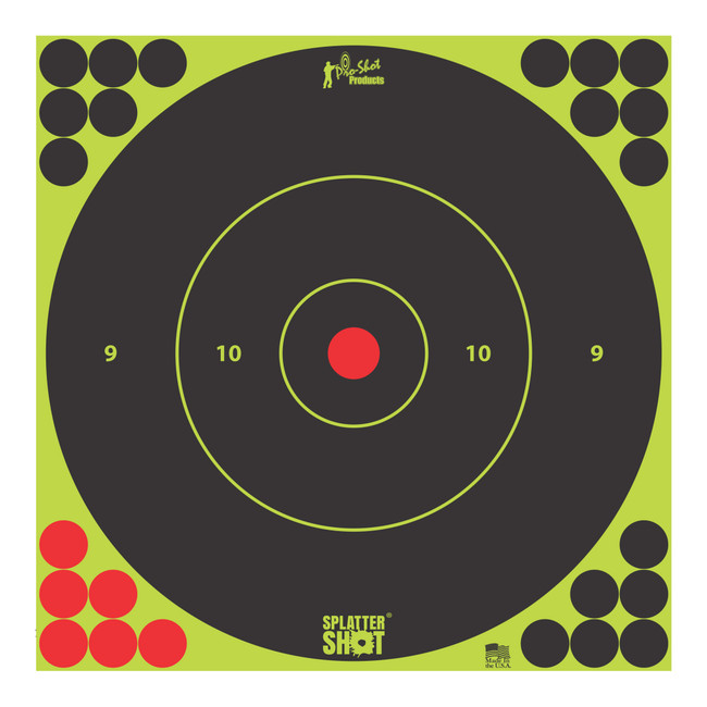 Pro-Shot 12BGREEN5PK SplatterShot  Self-Adhesive Paper Black/Green 12" Bullseye 5 Pack